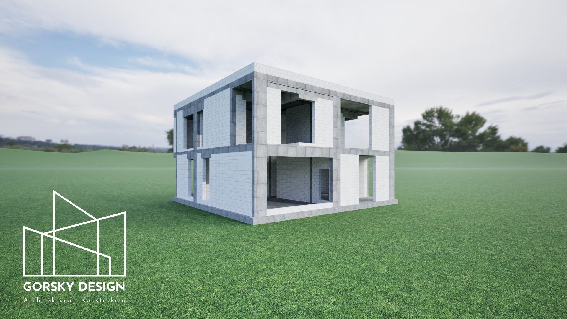 Wizualizacja konstrukcji domu piętrowego