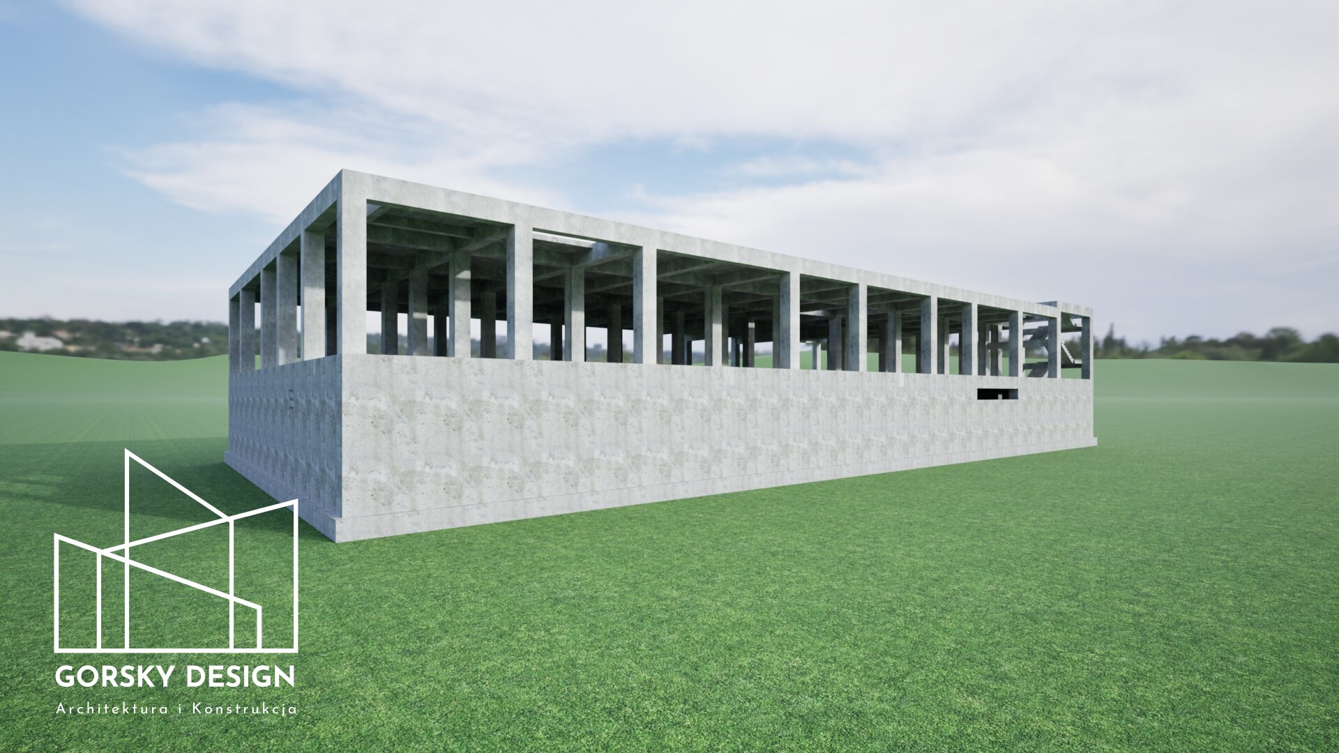 Wizualizacja budynku żelbetowego