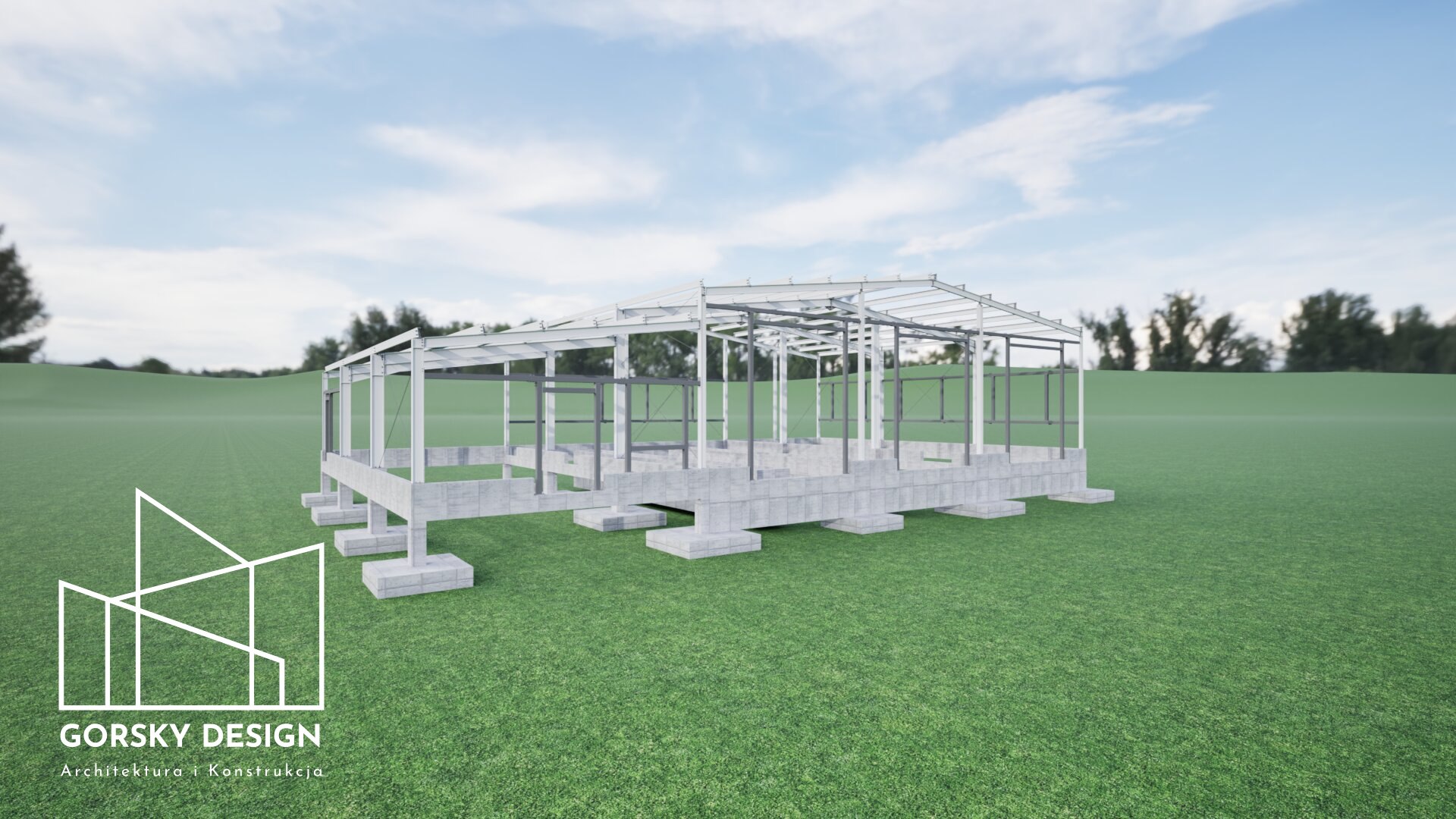 Wizualizacja konstrukcji stacji obsługi autobusów